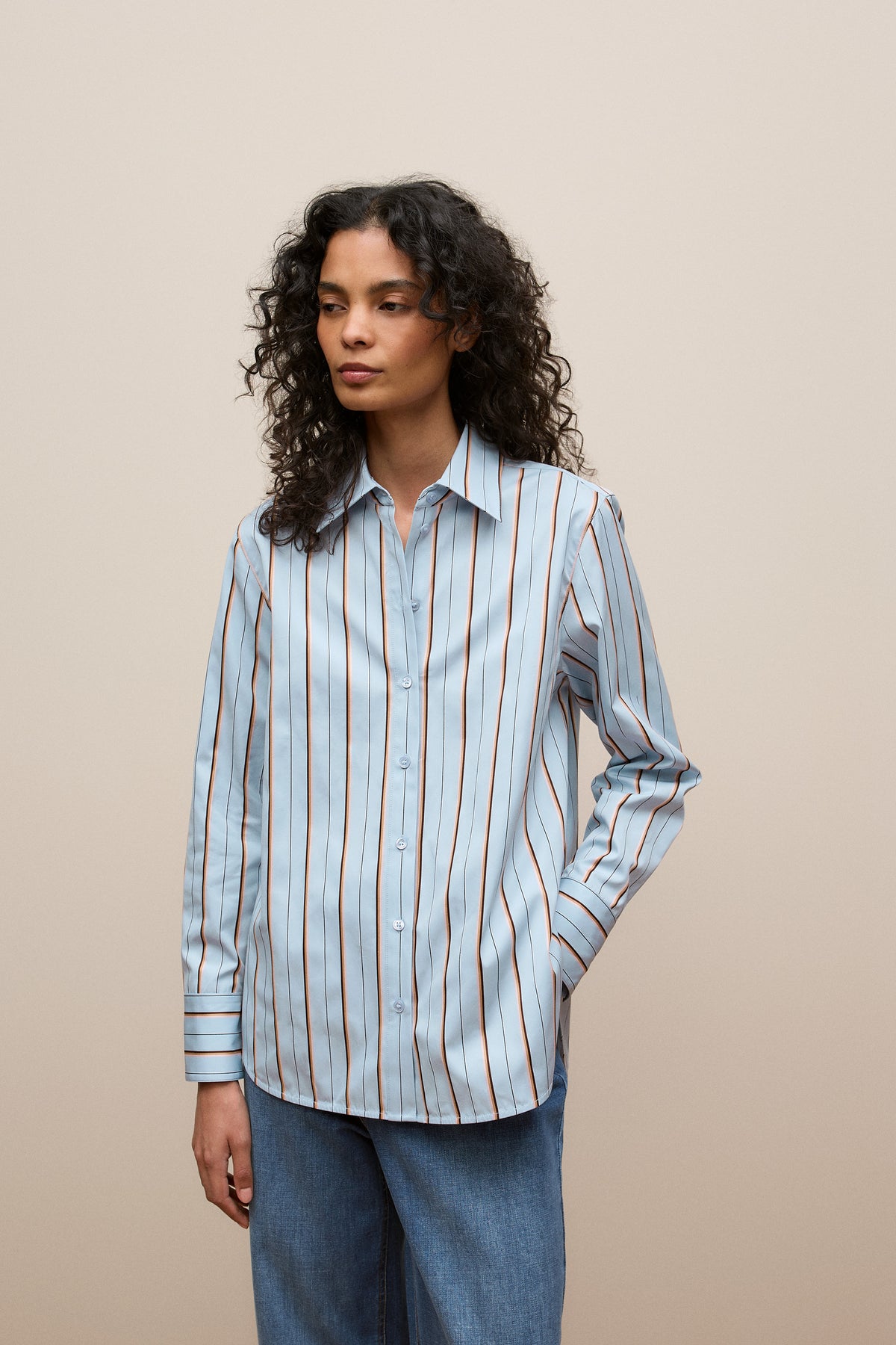 Jacquard Stripe Long Sleeve Shirt