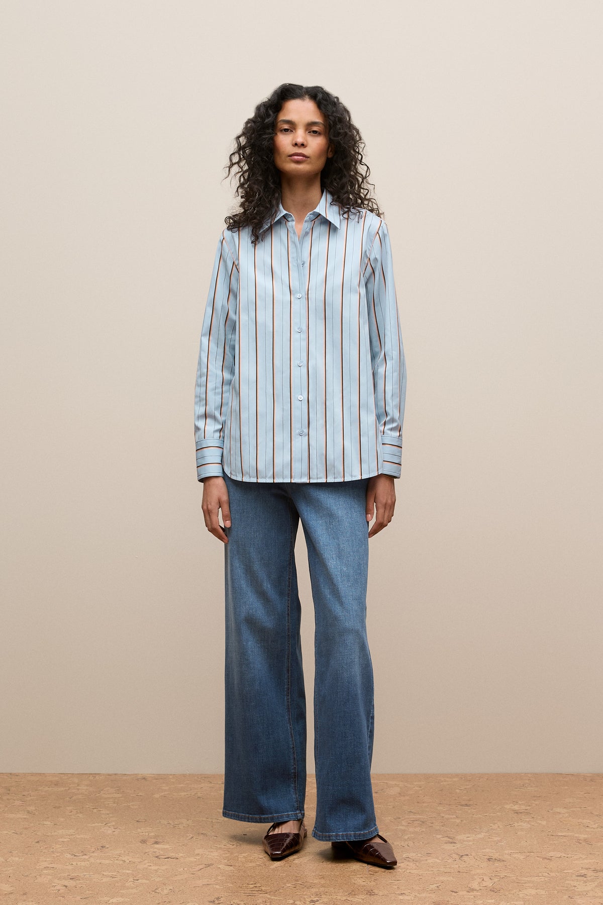 Jacquard Stripe Long Sleeve Shirt