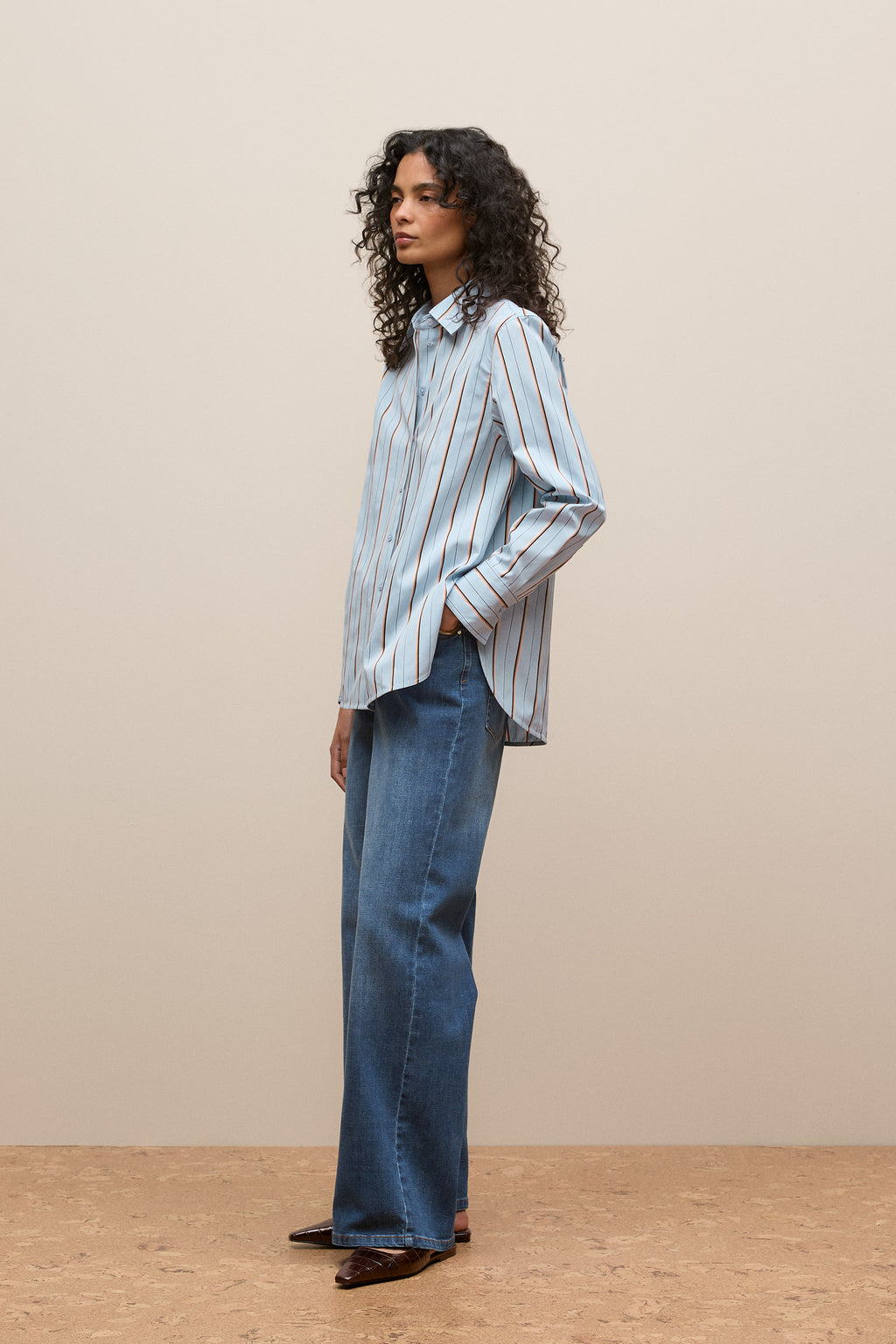 Jacquard Stripe Long Sleeve Shirt
