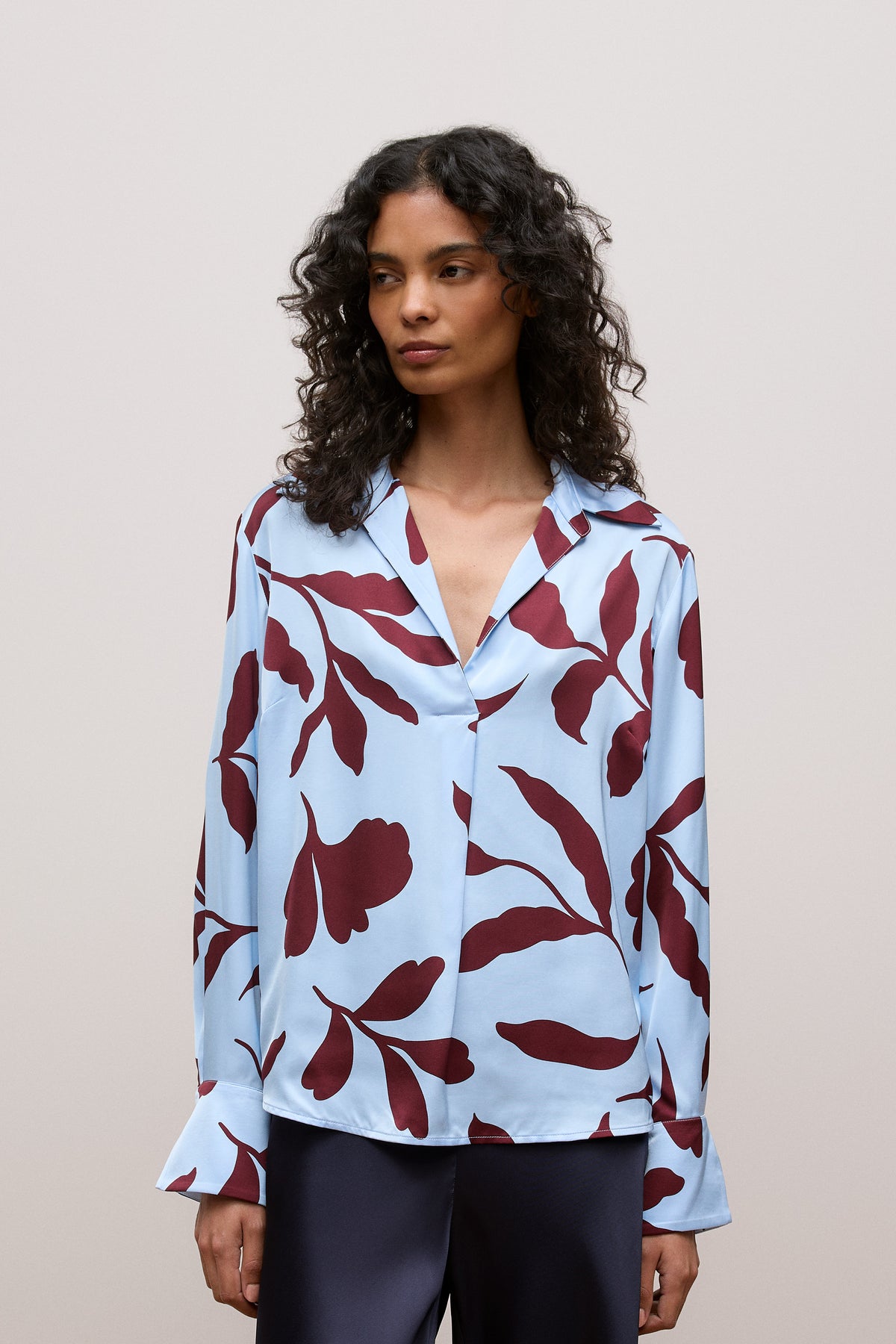 Karra Satin Popover Blouse