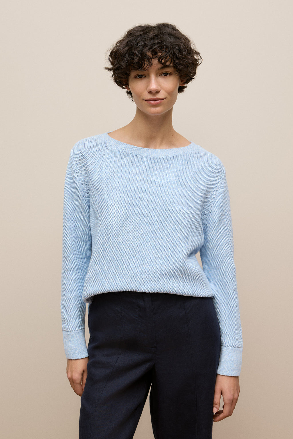 Cotton Linen Boatneck Knit