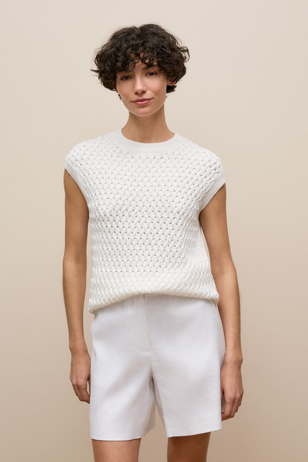 Cotton Knit Sleeveless Tunic