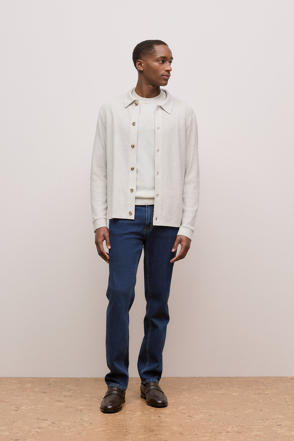 Merino Texture Knit Long Sleeve Shirt