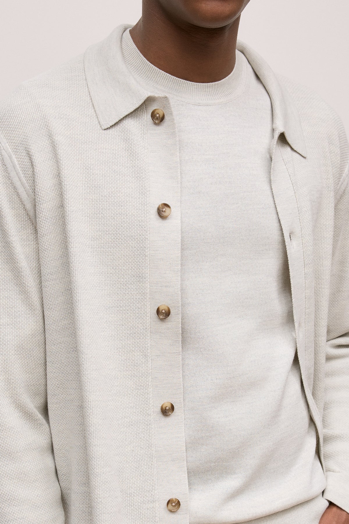 Merino Texture Knit Long Sleeve Shirt