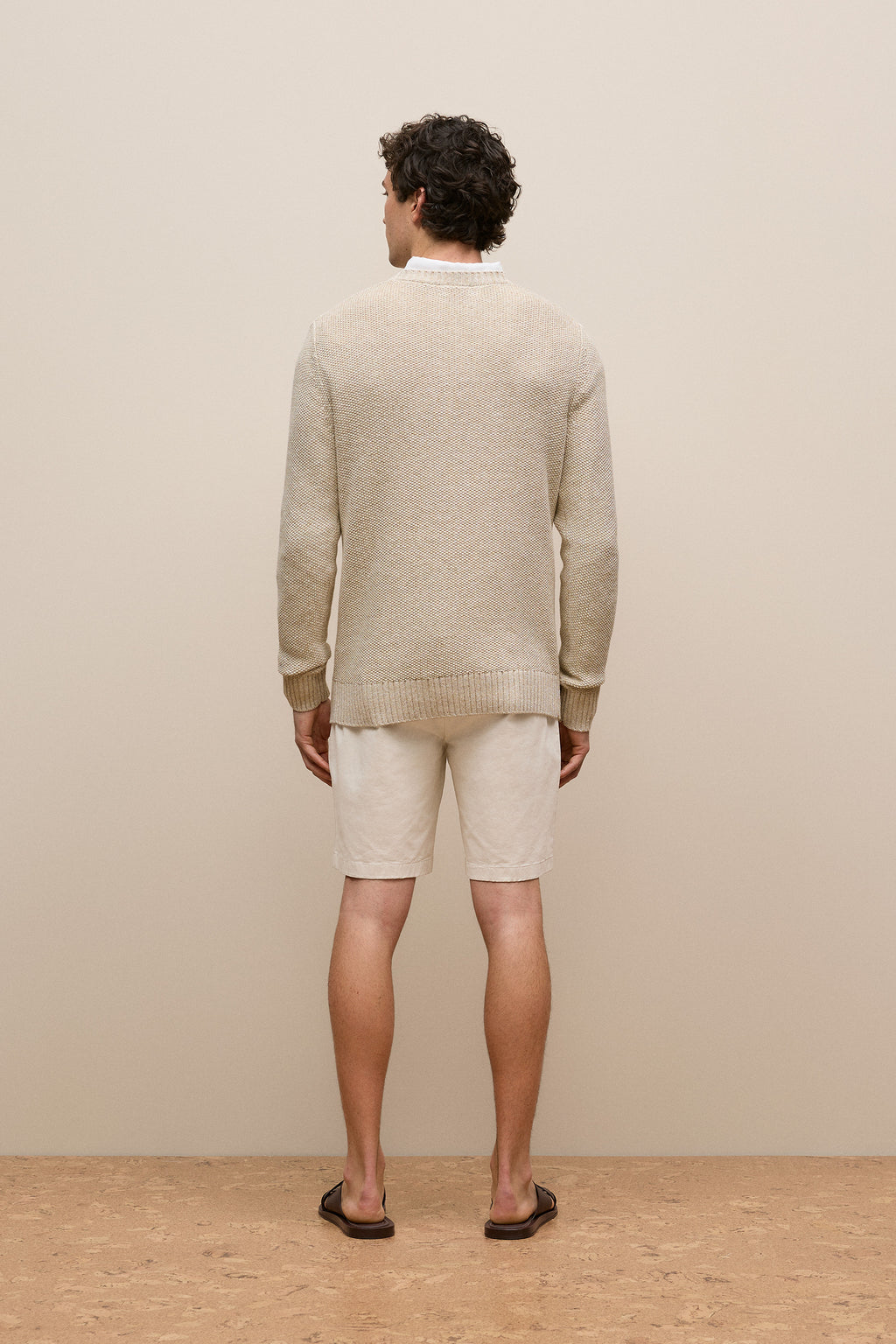 Linen Cotton Texture Knit Crew
