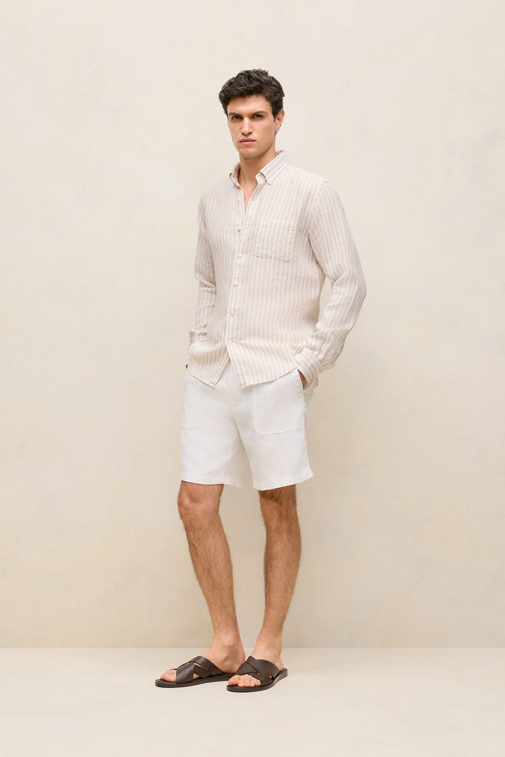 Linen Patch Pocket Drawcord Short