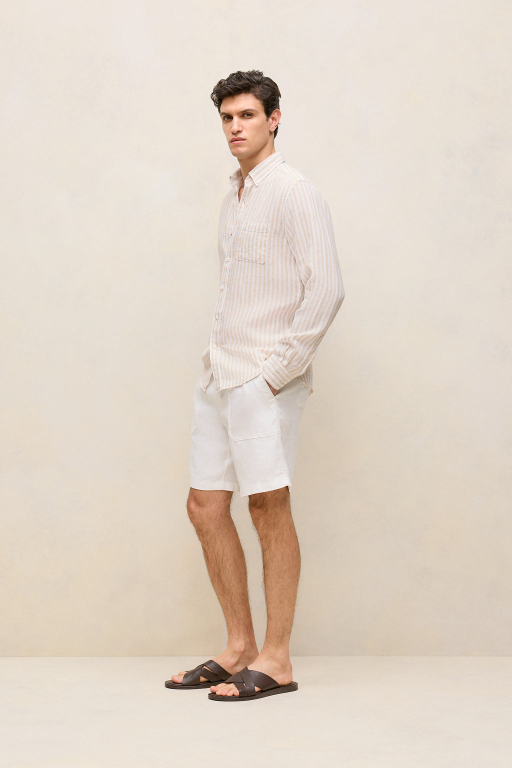 Linen Patch Pocket Drawcord Short