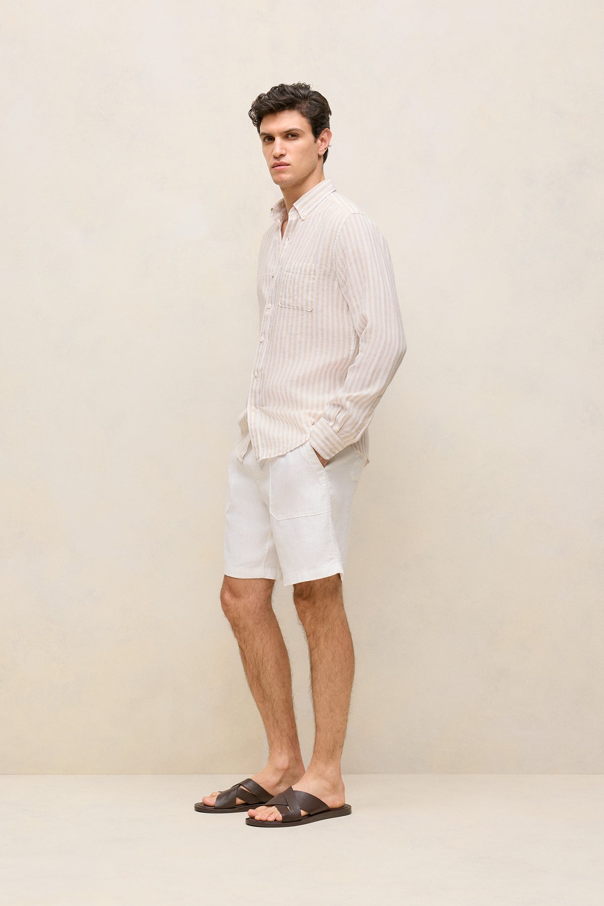 Linen Patch Pocket Drawcord Short