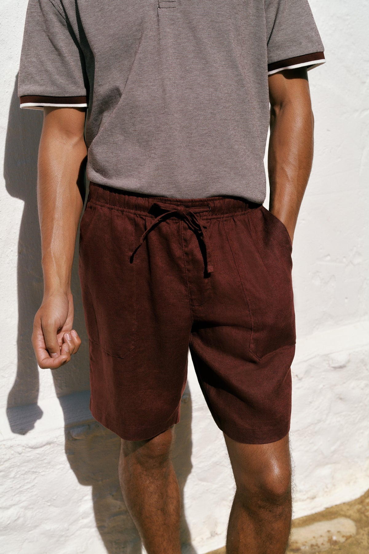Linen Patch Pocket Drawcord Short