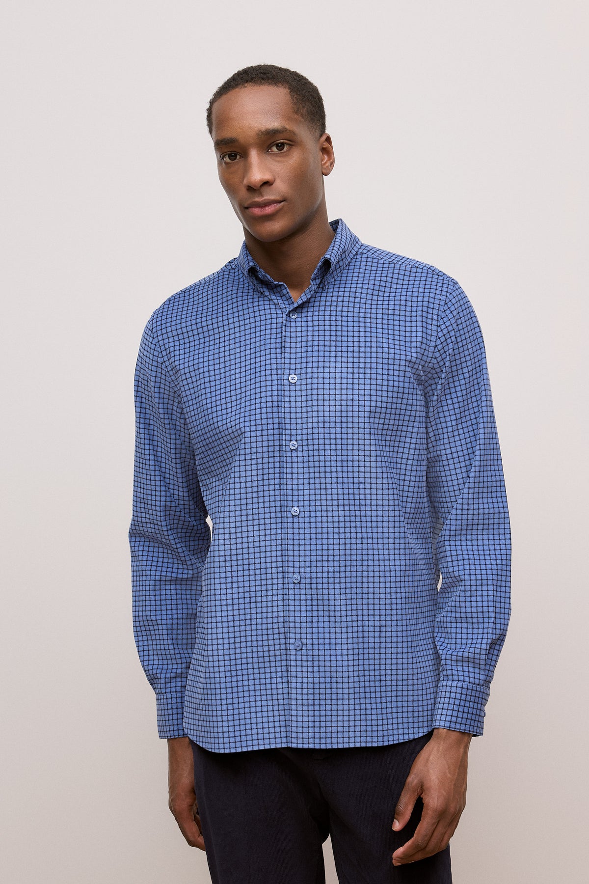 Regular Fit Cord Check Shirt