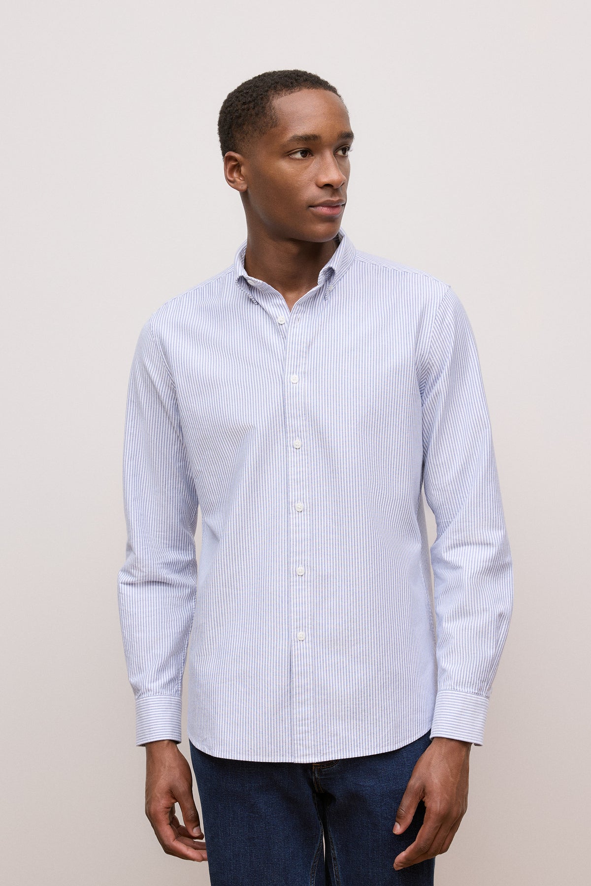 Regular Fit Yarn Dyed Stripe Oxford Shirt