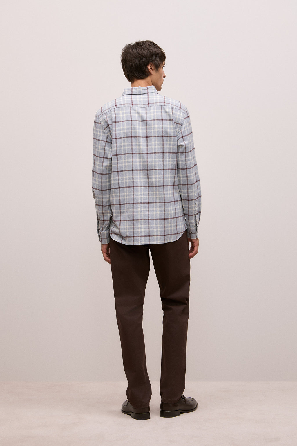 Brushed Cotton Melange Check Shirt