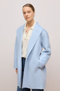 Double Faced Wool Wrap Coat