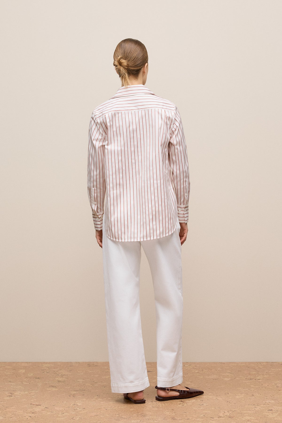 Cotton Poplin Jacquard Stripe Shirt
