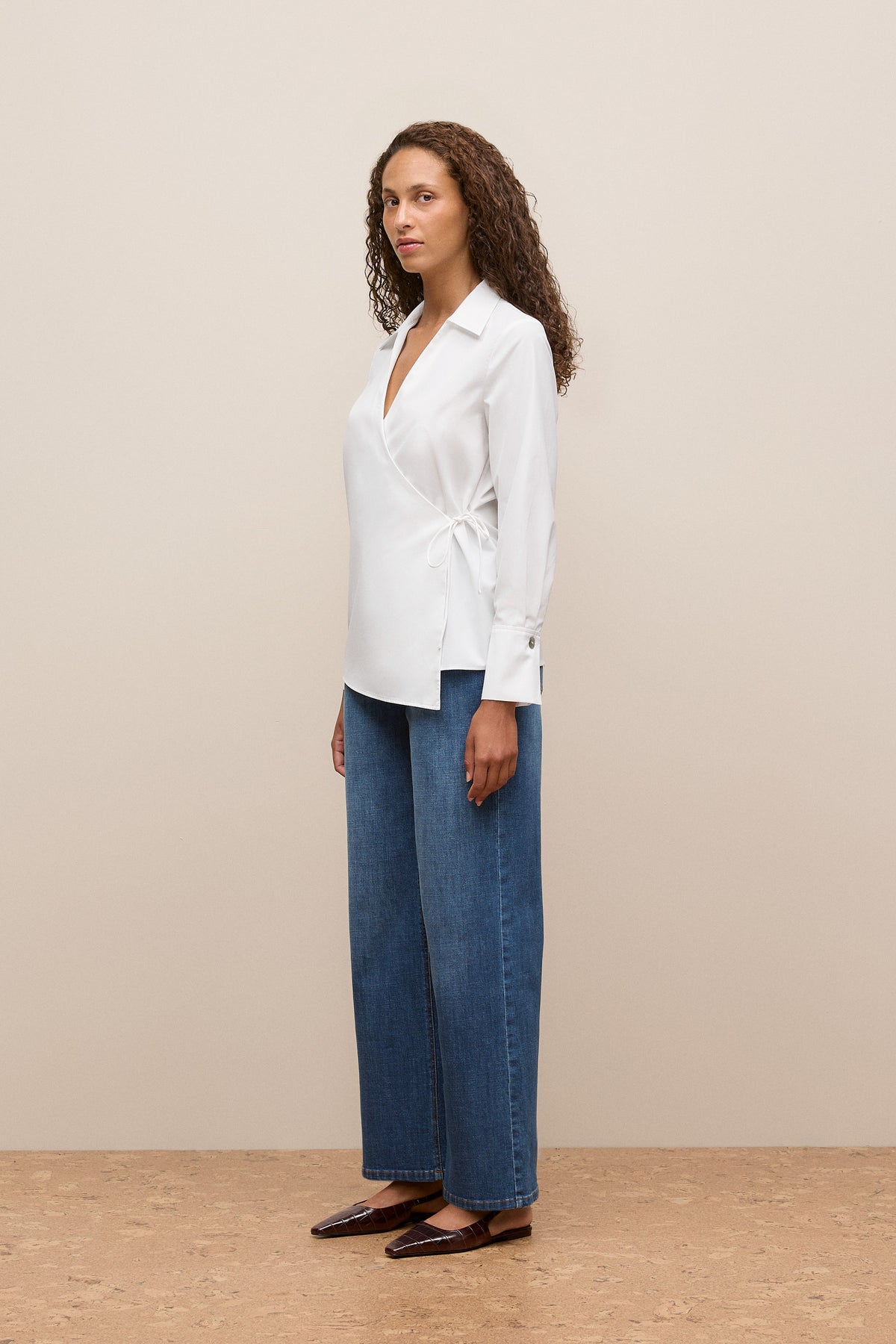 Cotton Poplin Wrap Shirt