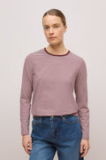 Brushed Cotton Stripe Long Sleeve T-Shirt