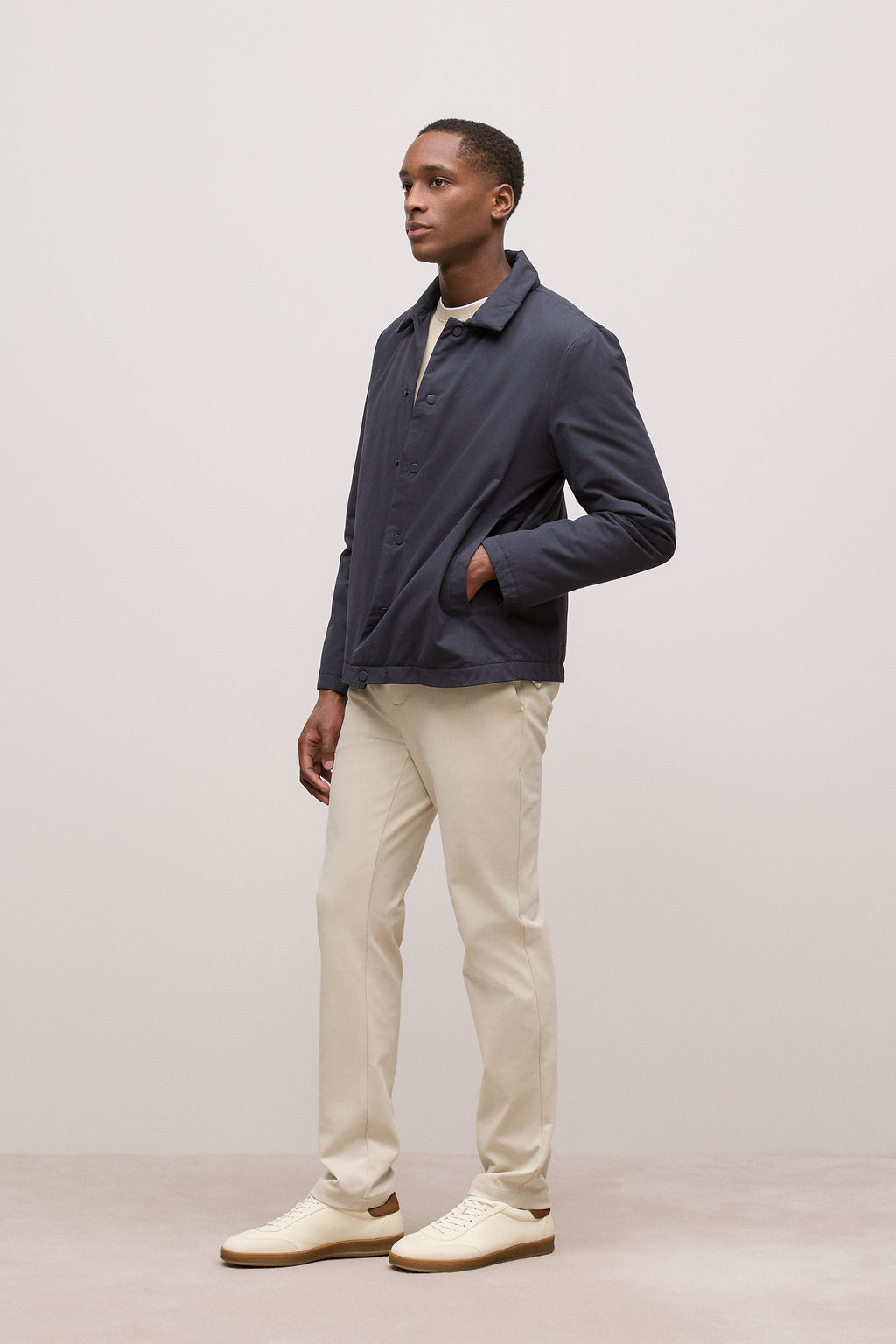 Mercerised Cotton Tipped Long Sleeve T-Shirt