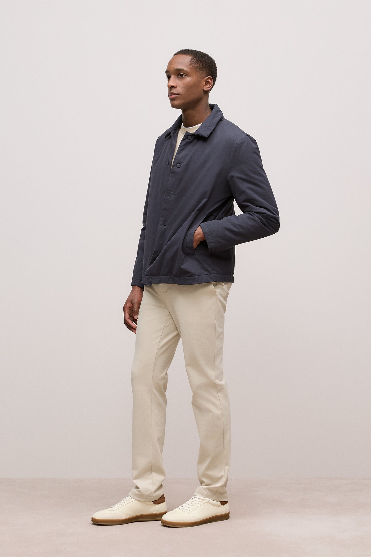 Mercerised Cotton Tipped Long Sleeve T-Shirt