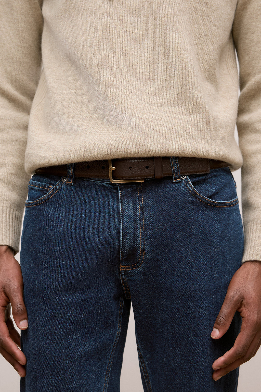 Mica Grain-Leather Belt