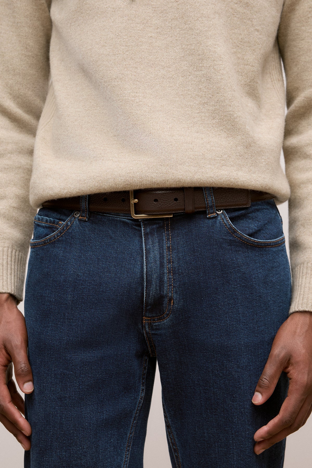 Mica Grain-Leather Belt