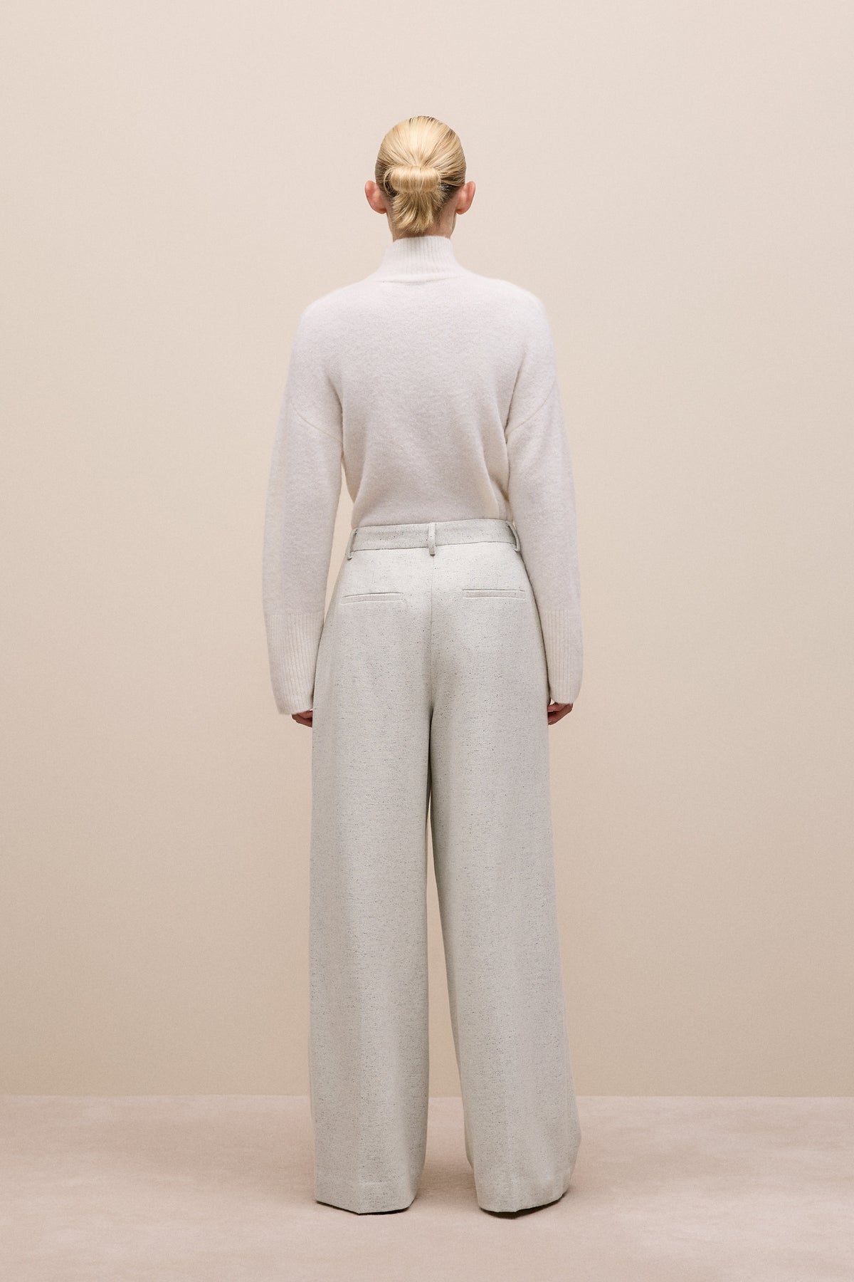Italian Wool Blend Wide Leg Pant