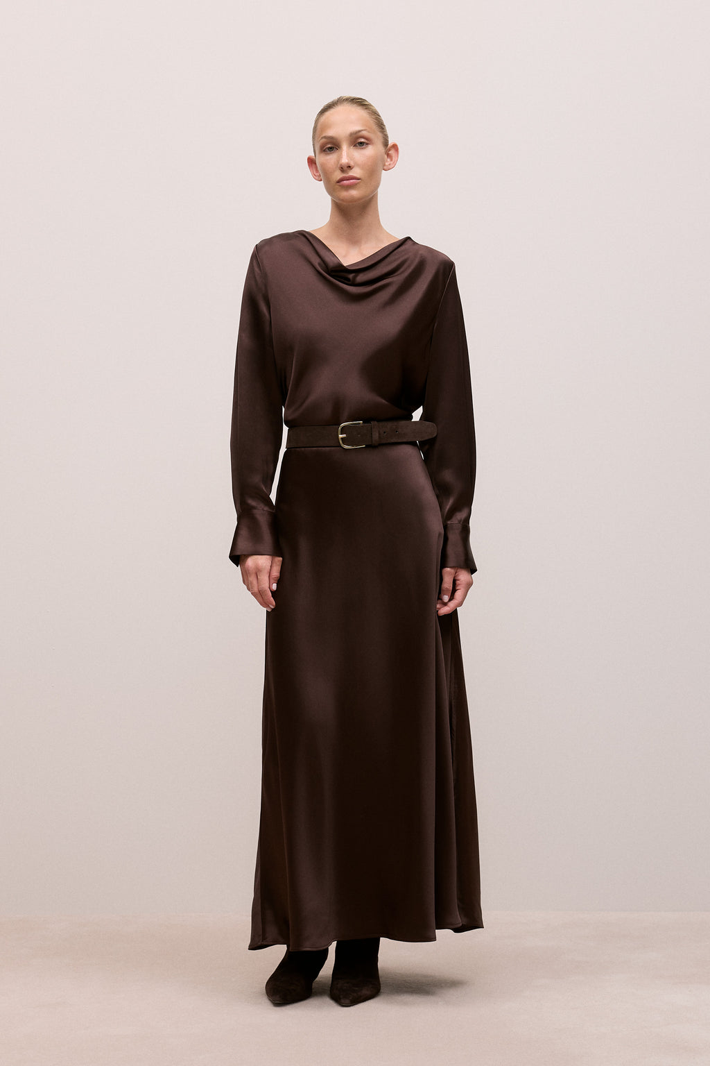 Satin Cowl Neck Top