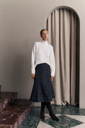 Australian Cotton Blend Denim Panelled Skirt