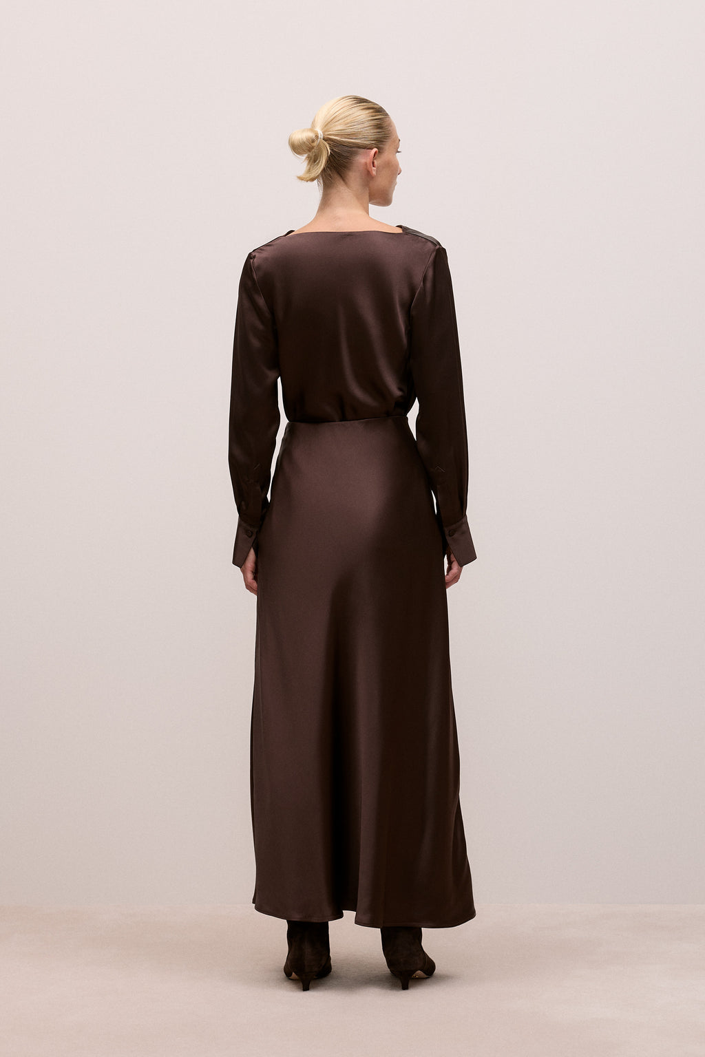 Satin Bias Cut Maxi Skirt