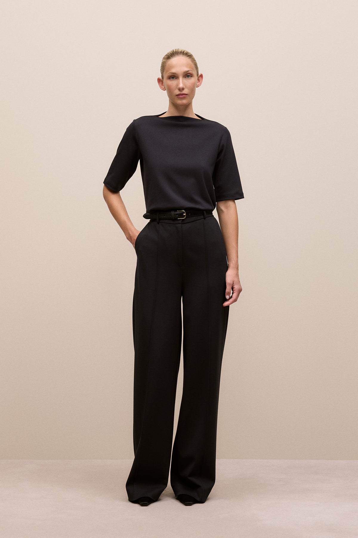 Modal Cotton High Neck T-Shirt