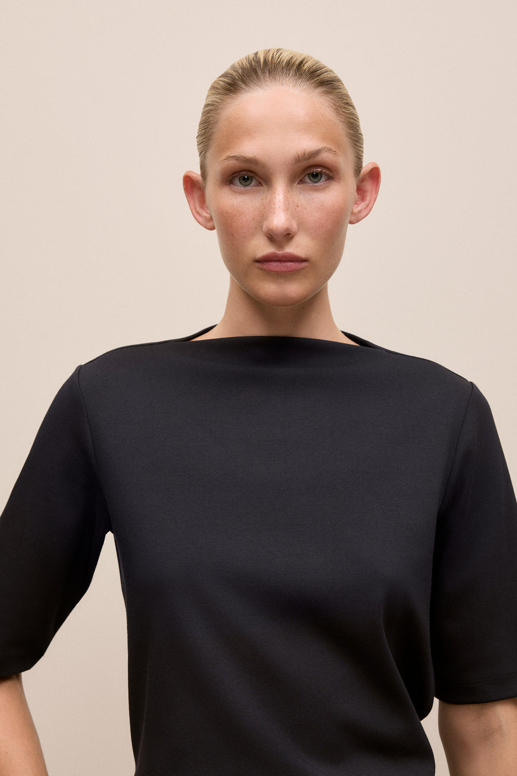 Modal Cotton High Neck T-Shirt