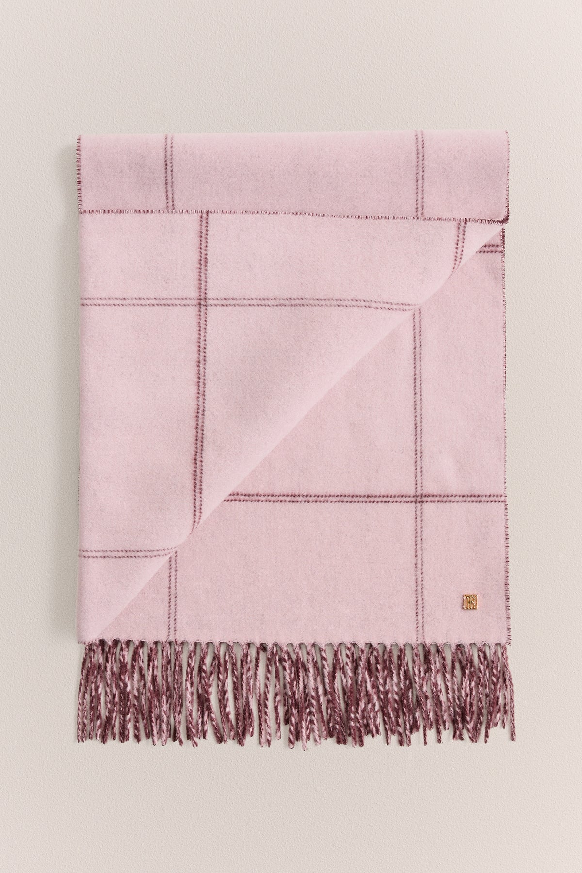 Wool Check Reversible Scarf