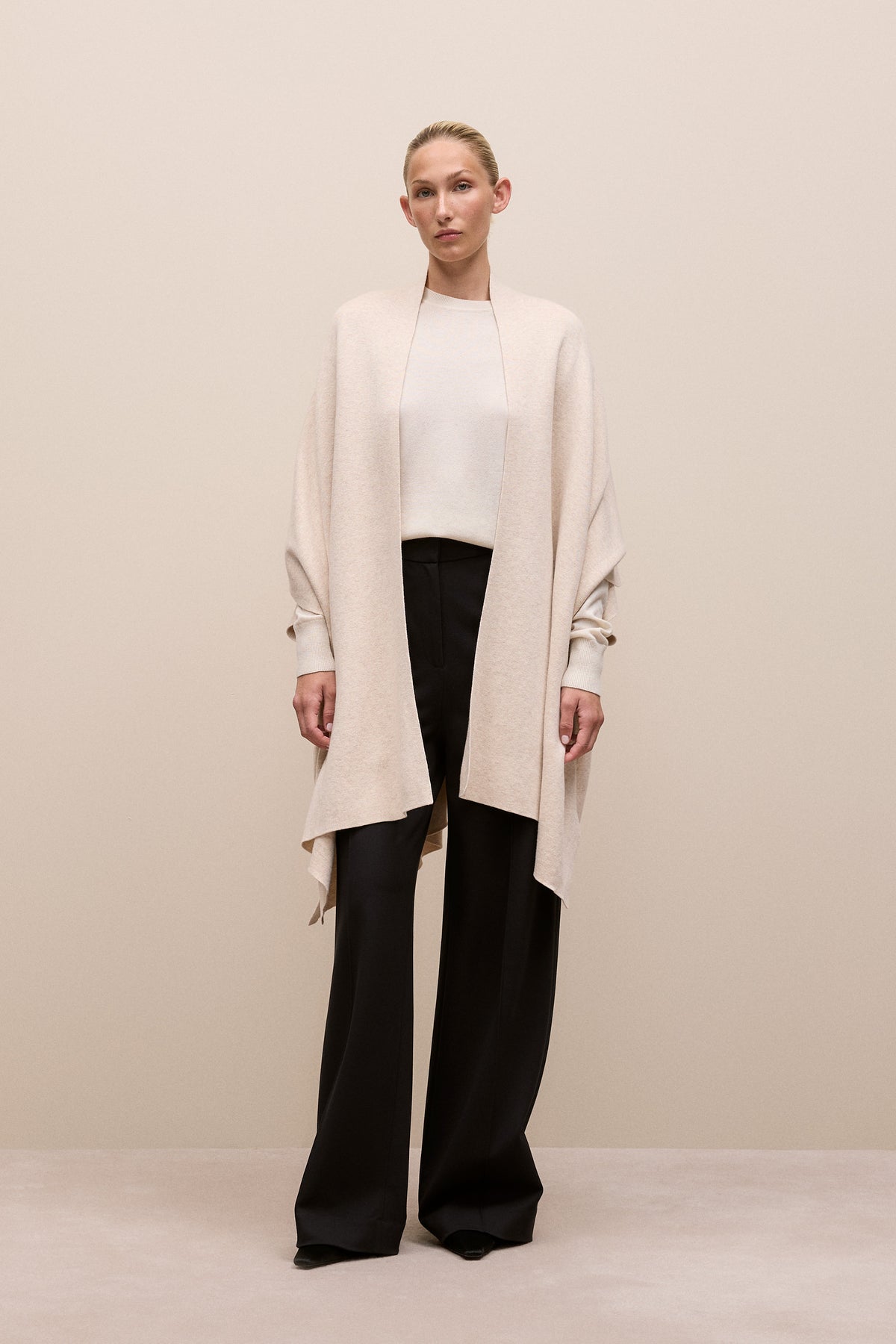 Cotton Cashmere Blend Poncho