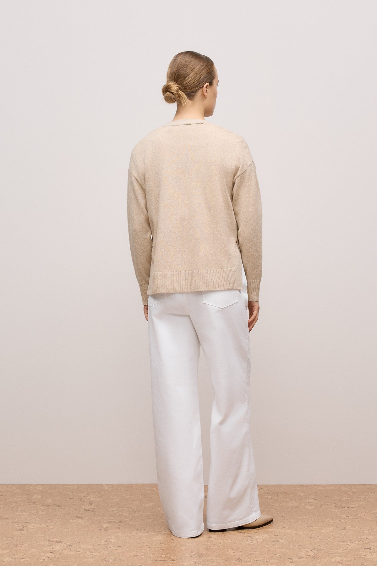Wool Cashmere Relaxed V Cardigan