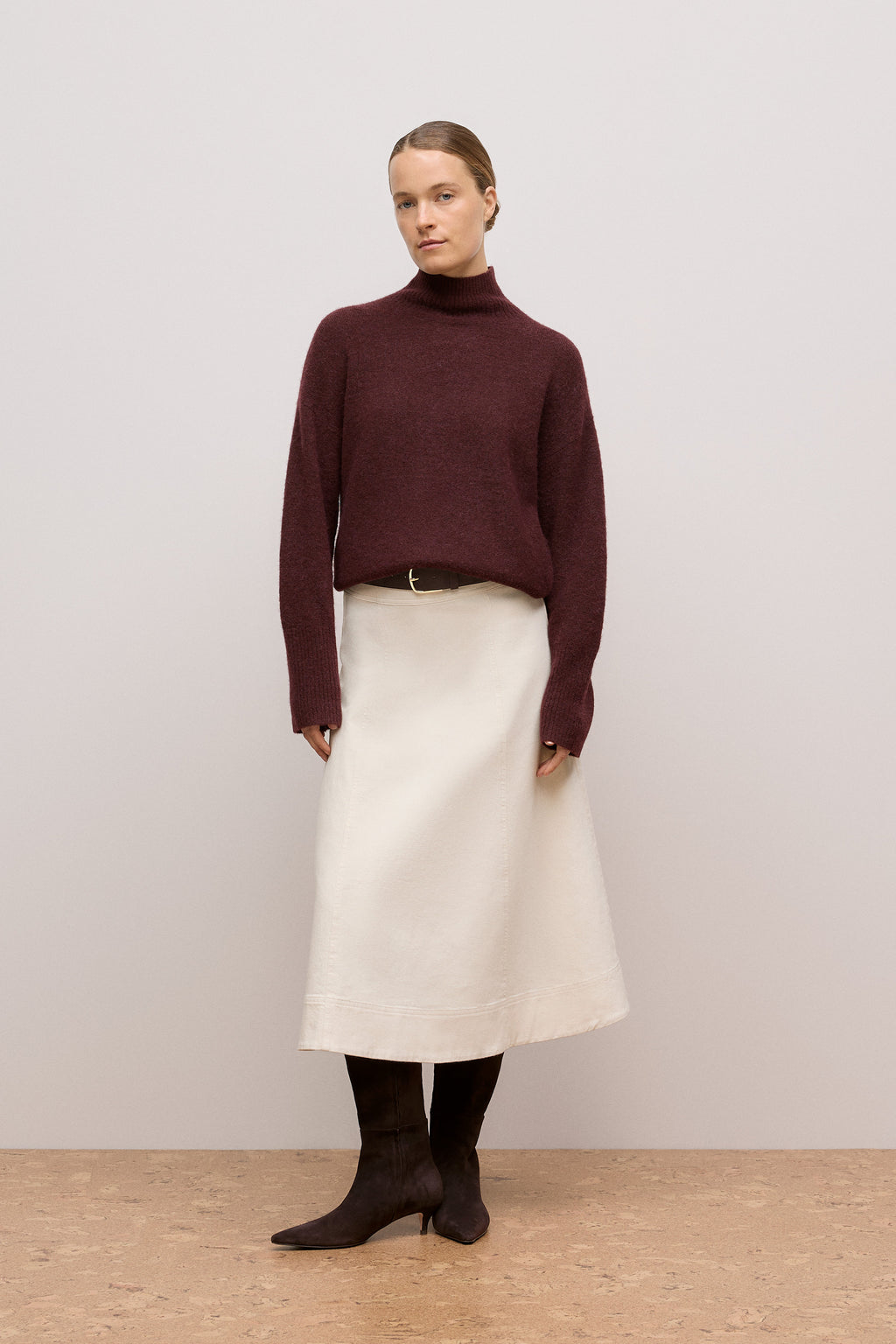Alpaca Merino Blend Relaxed Mock Neck