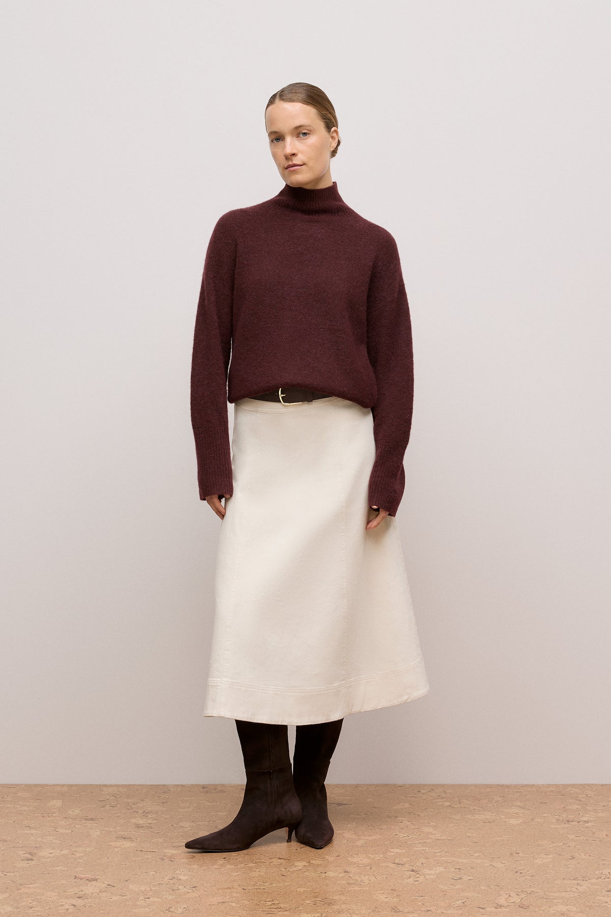 Alpaca Merino Blend Relaxed Mock Neck