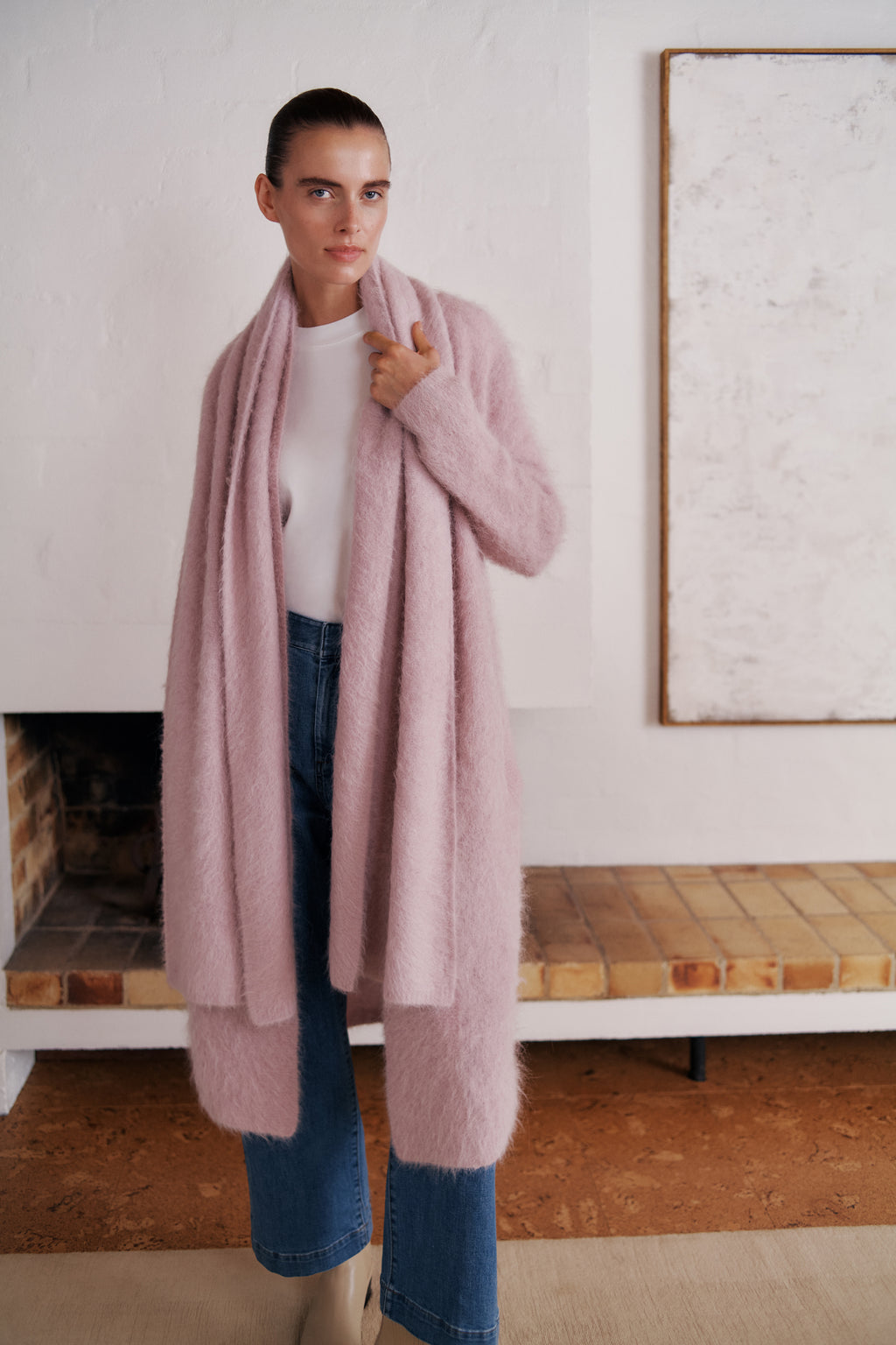 Brushed Alpaca Longline Cardigan