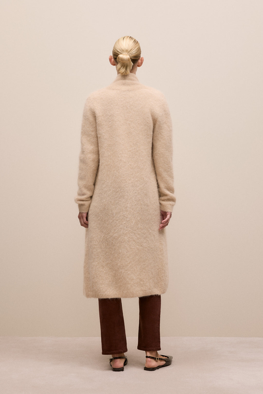 Brushed Alpaca Longline Cardigan