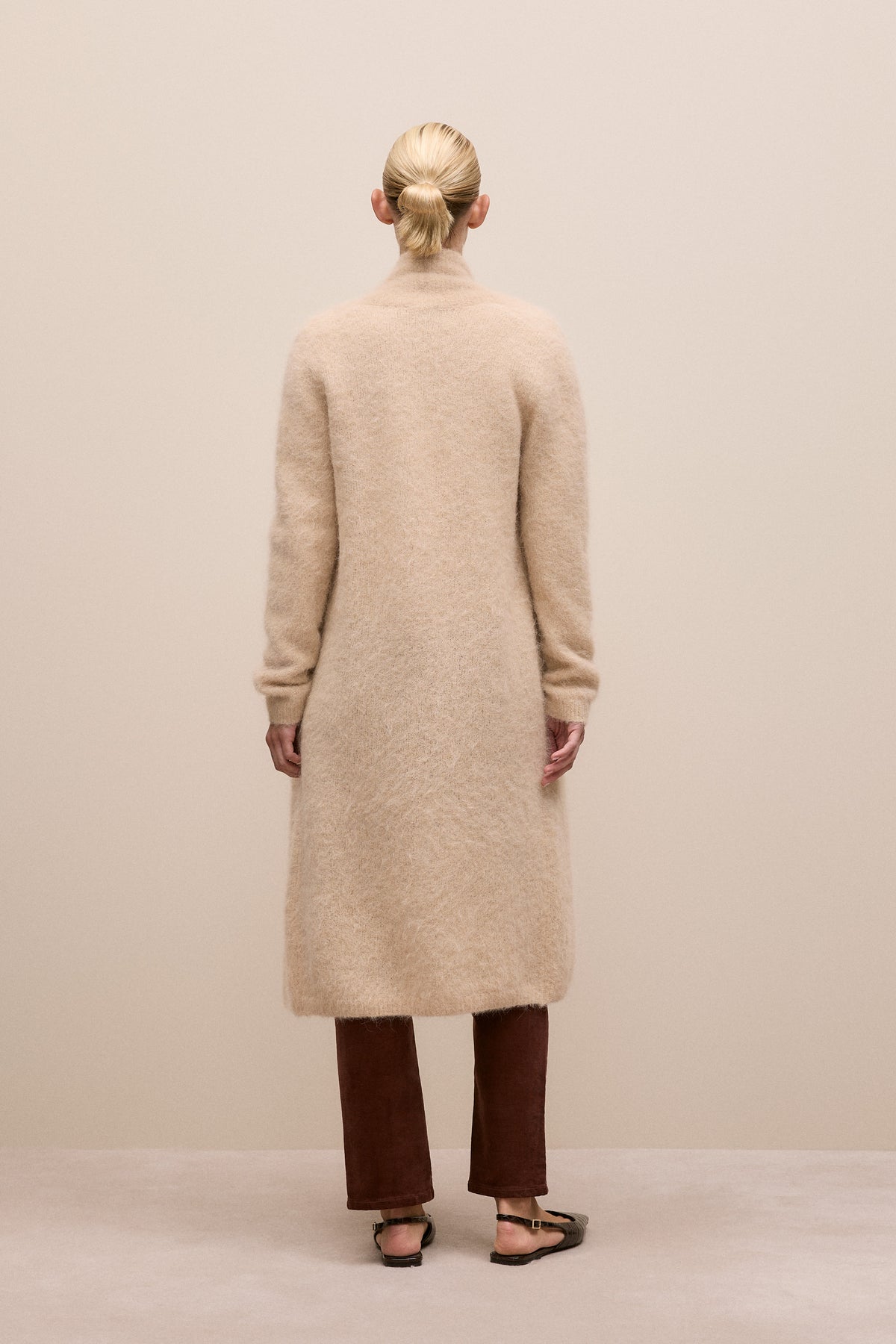 Brushed Alpaca Longline Cardigan