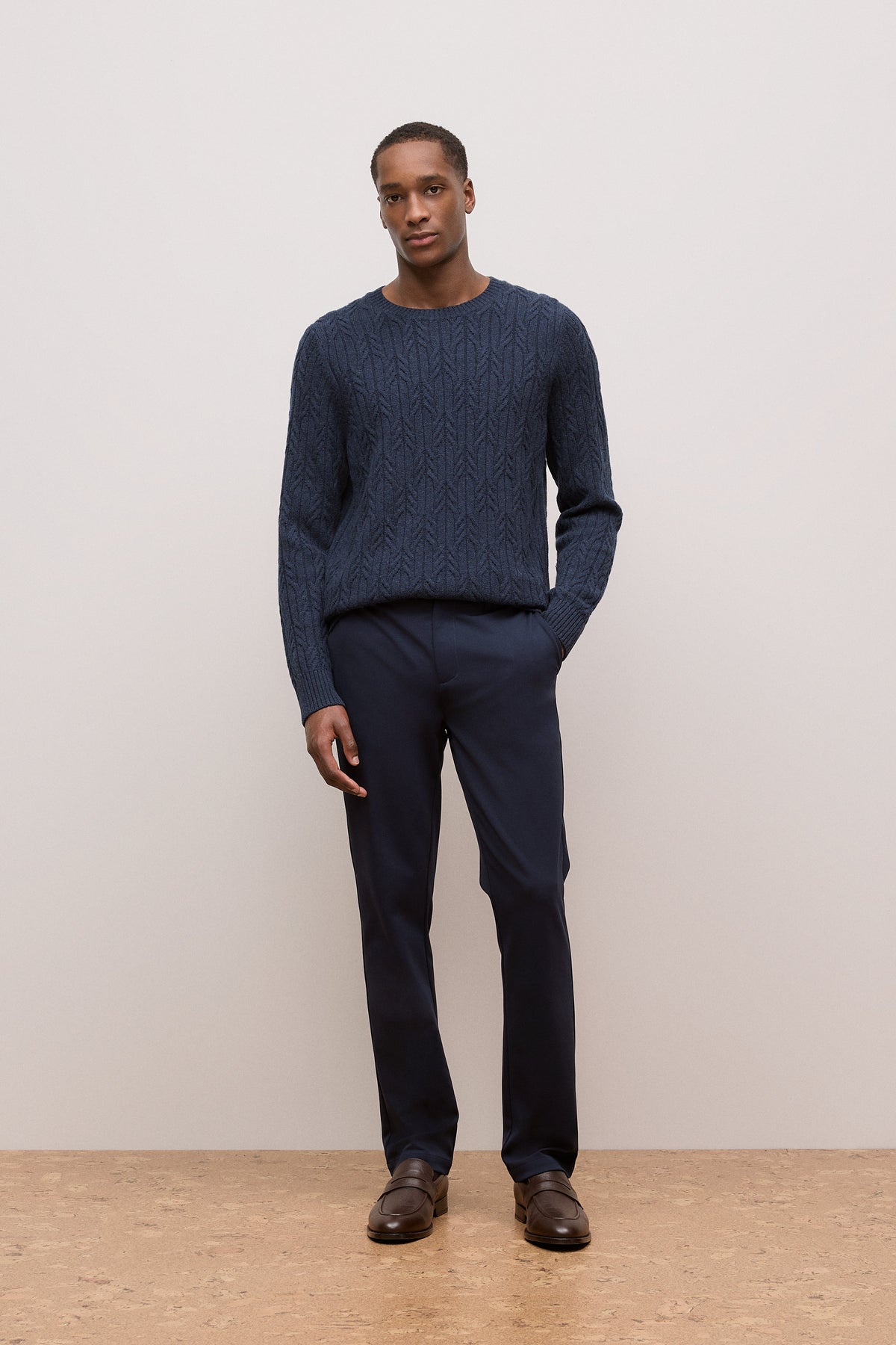 Merino Cable Knit Crew