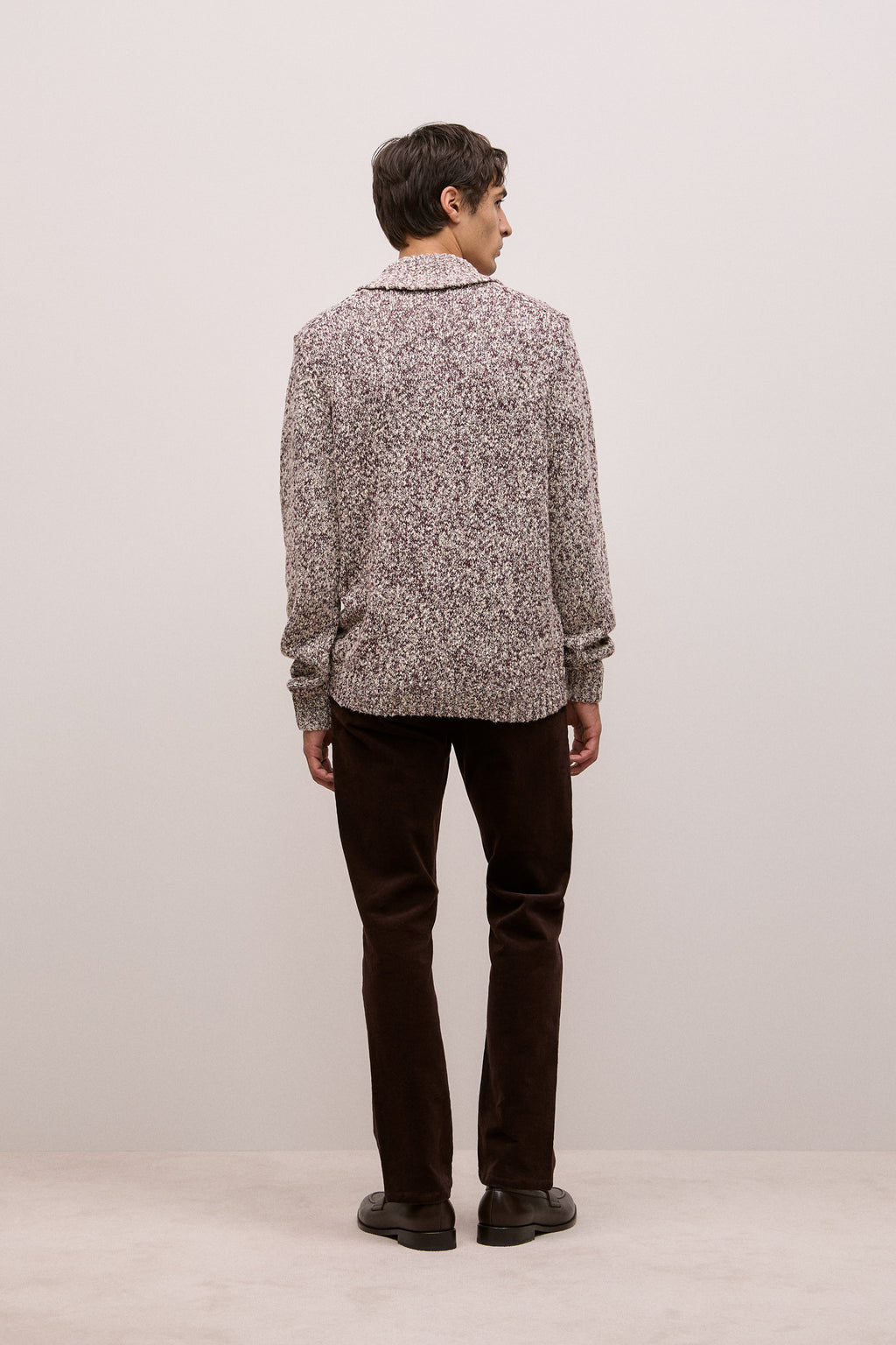 Textured Shawl Collar Knit