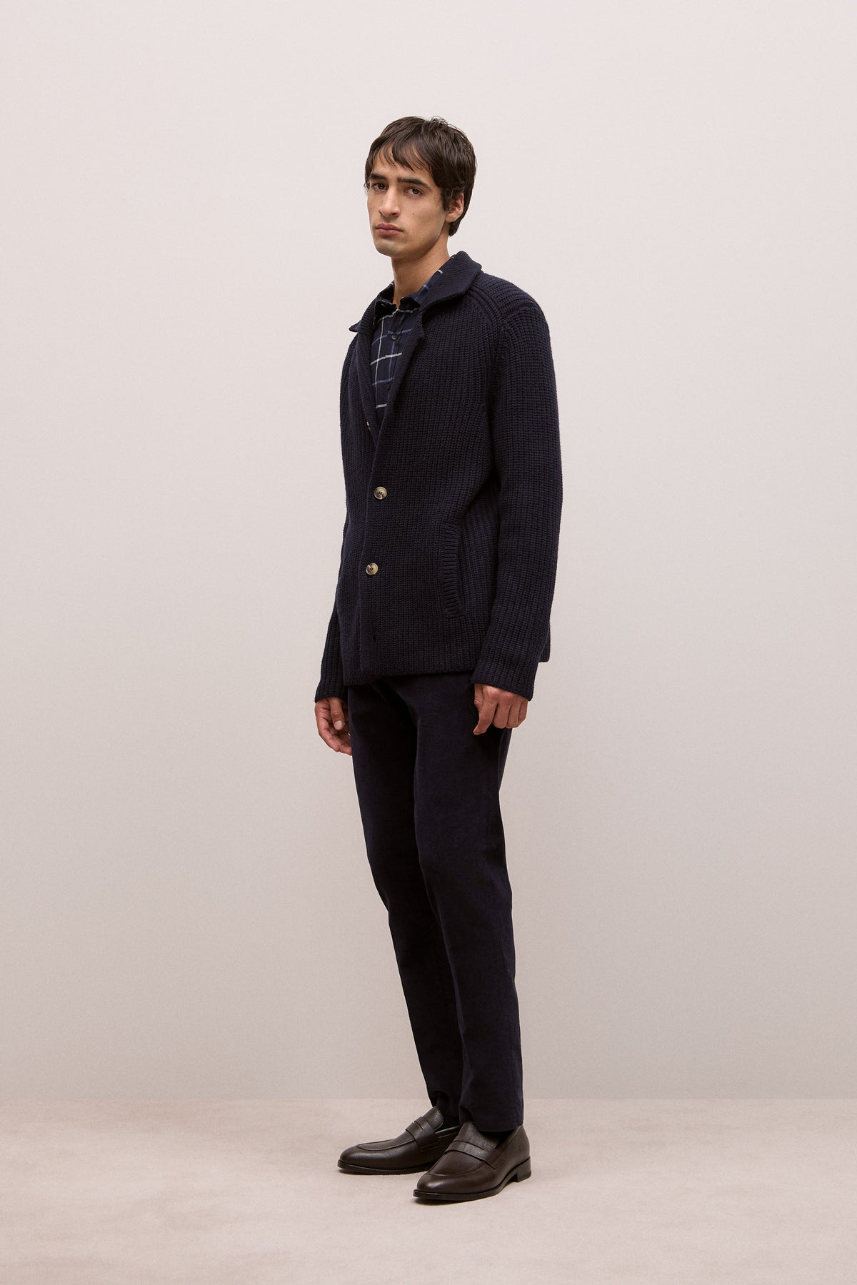 Merino Lapel Cardigan
