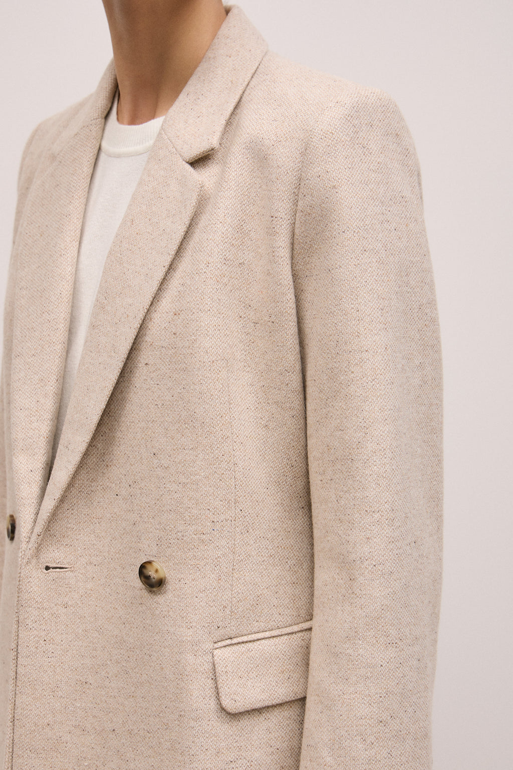 Italian Wool Blend Flecked Blazer