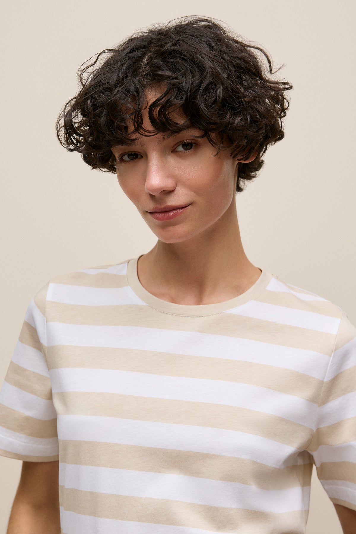 Mercerised Cotton Stripe T-Shirt