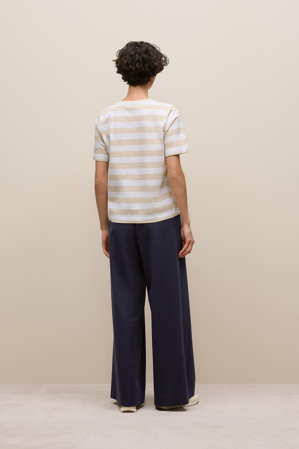 Mercerised Cotton Stripe T-Shirt