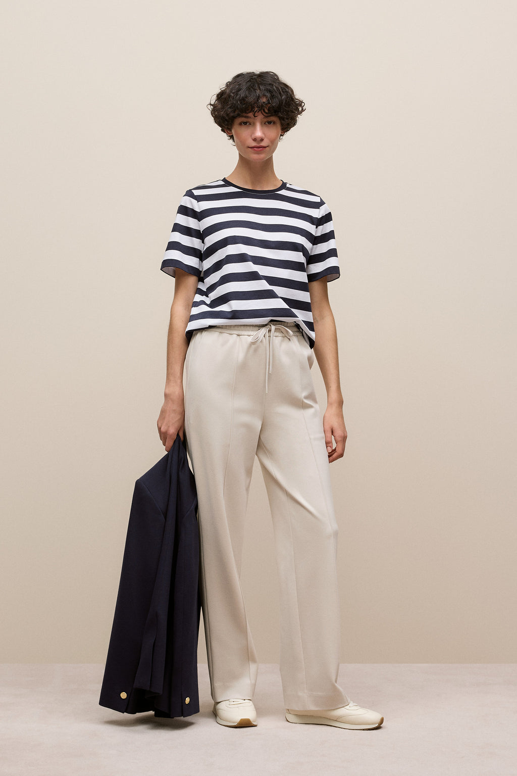 Mercerised Cotton Stripe T-Shirt