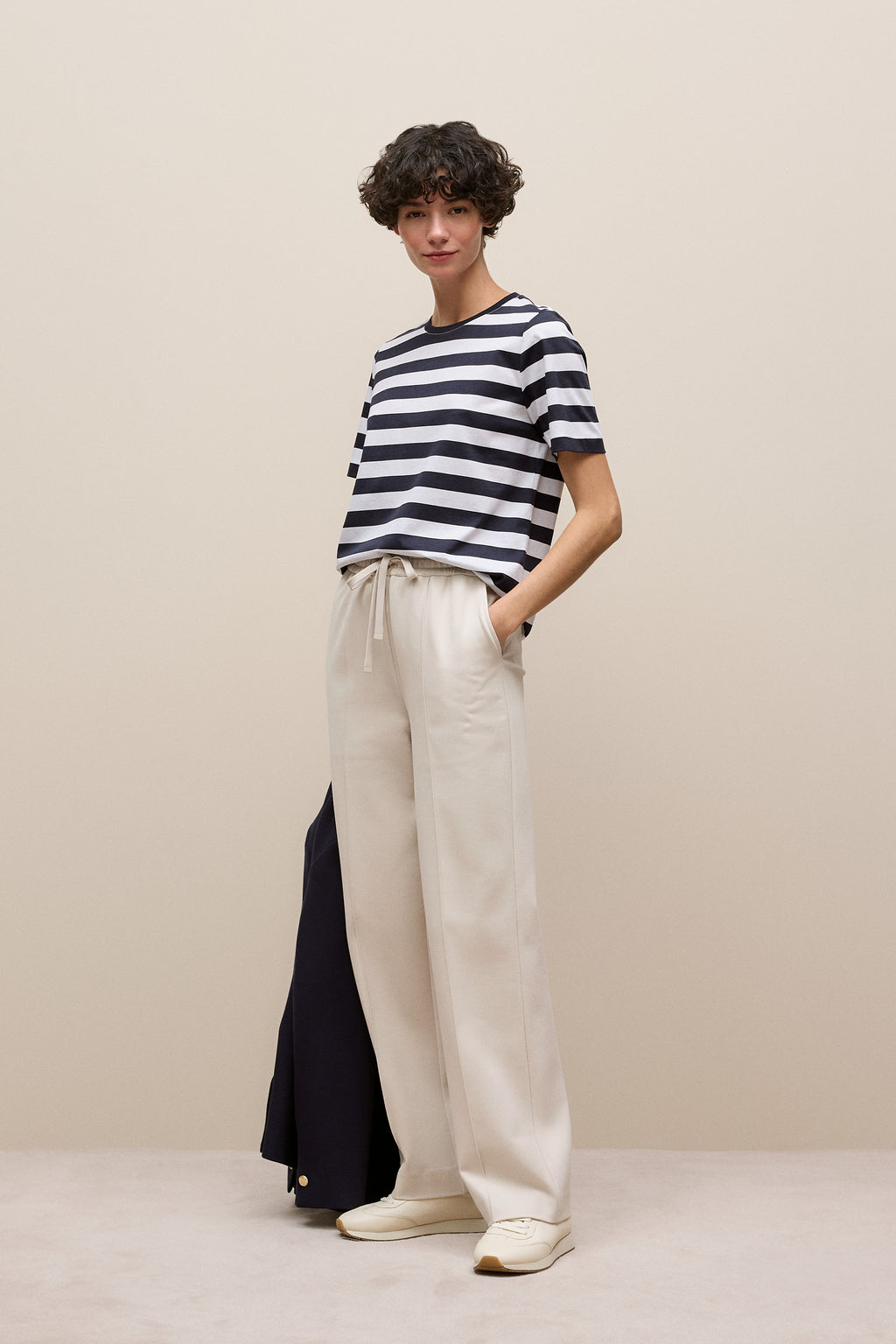 Mercerised Cotton Stripe T-Shirt