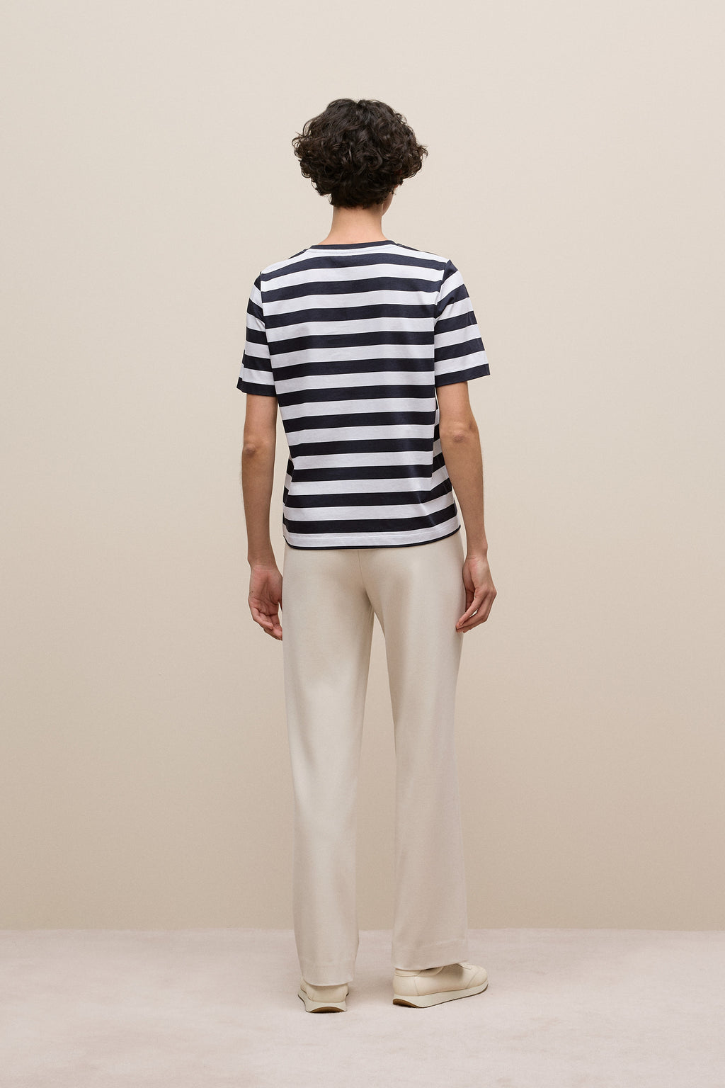 Mercerised Cotton Stripe T-Shirt