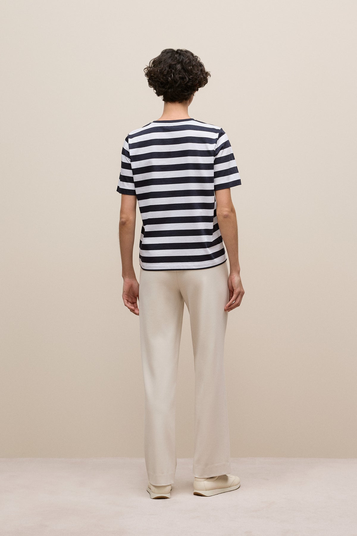 Mercerised Cotton Stripe T-Shirt