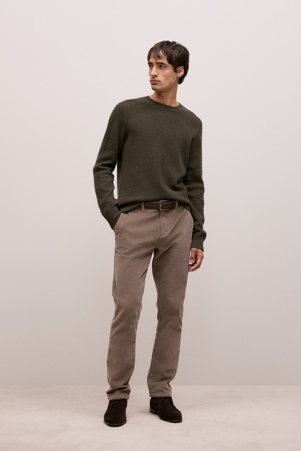 Merino Cable Detail Crew