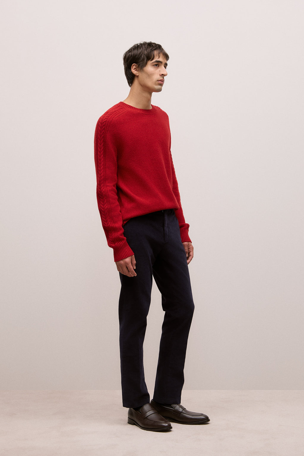 Merino Cable Detail Crew